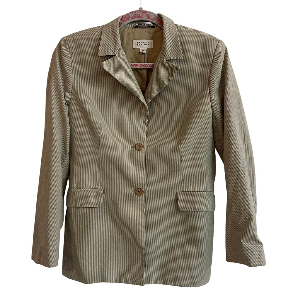 Barneys New York Thin Pin Striped Blazer Women's 42/8 Made‎ in Italy Heritage